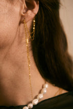 Triple chain ear cuff