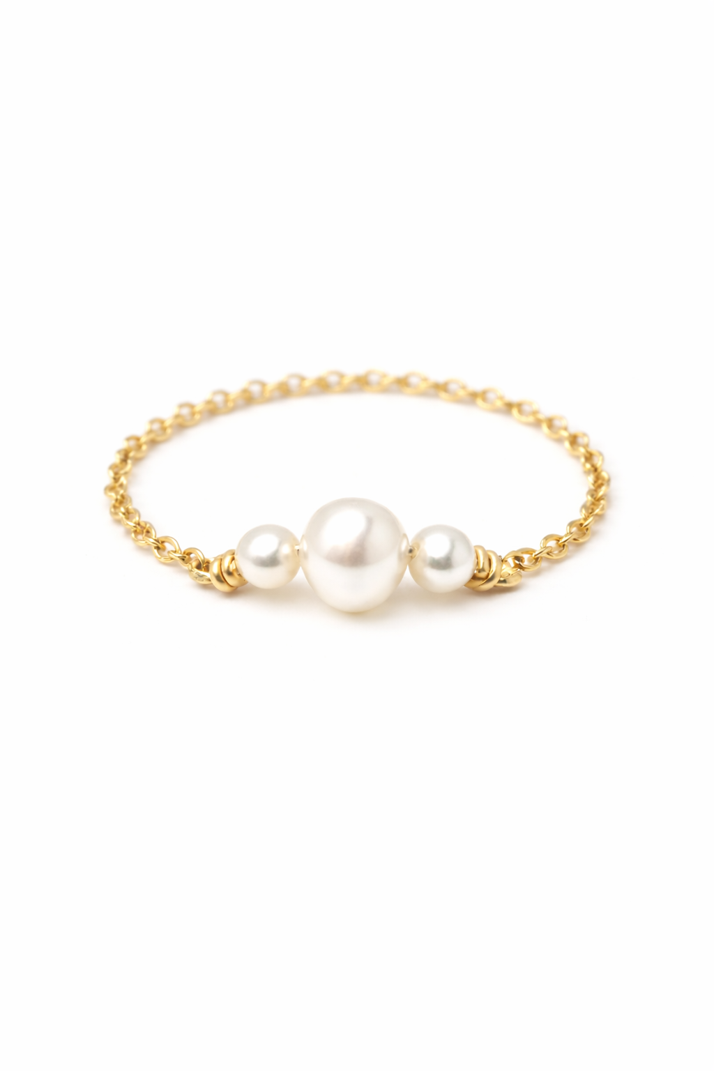 Charming chain ring - Cultured pearls