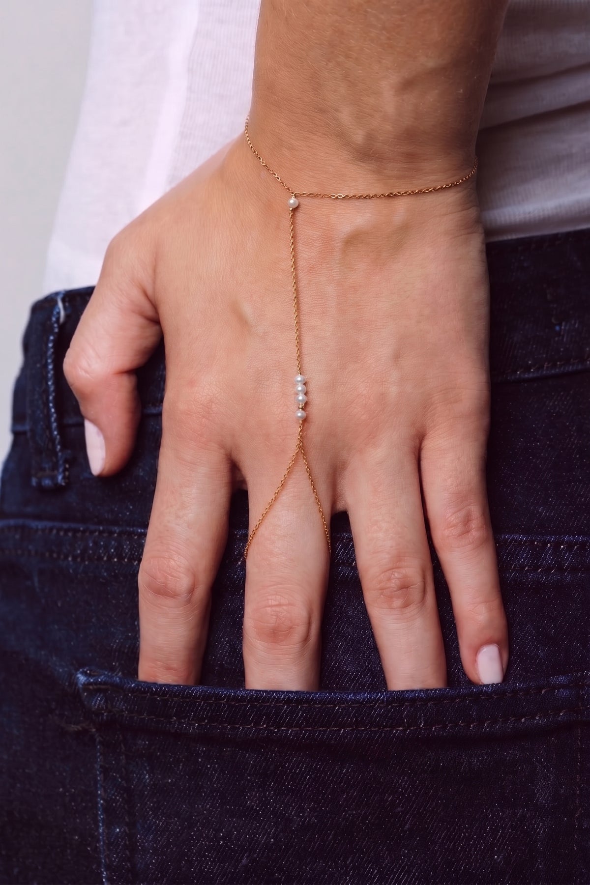 Théa hand jewel - Cultured pearls