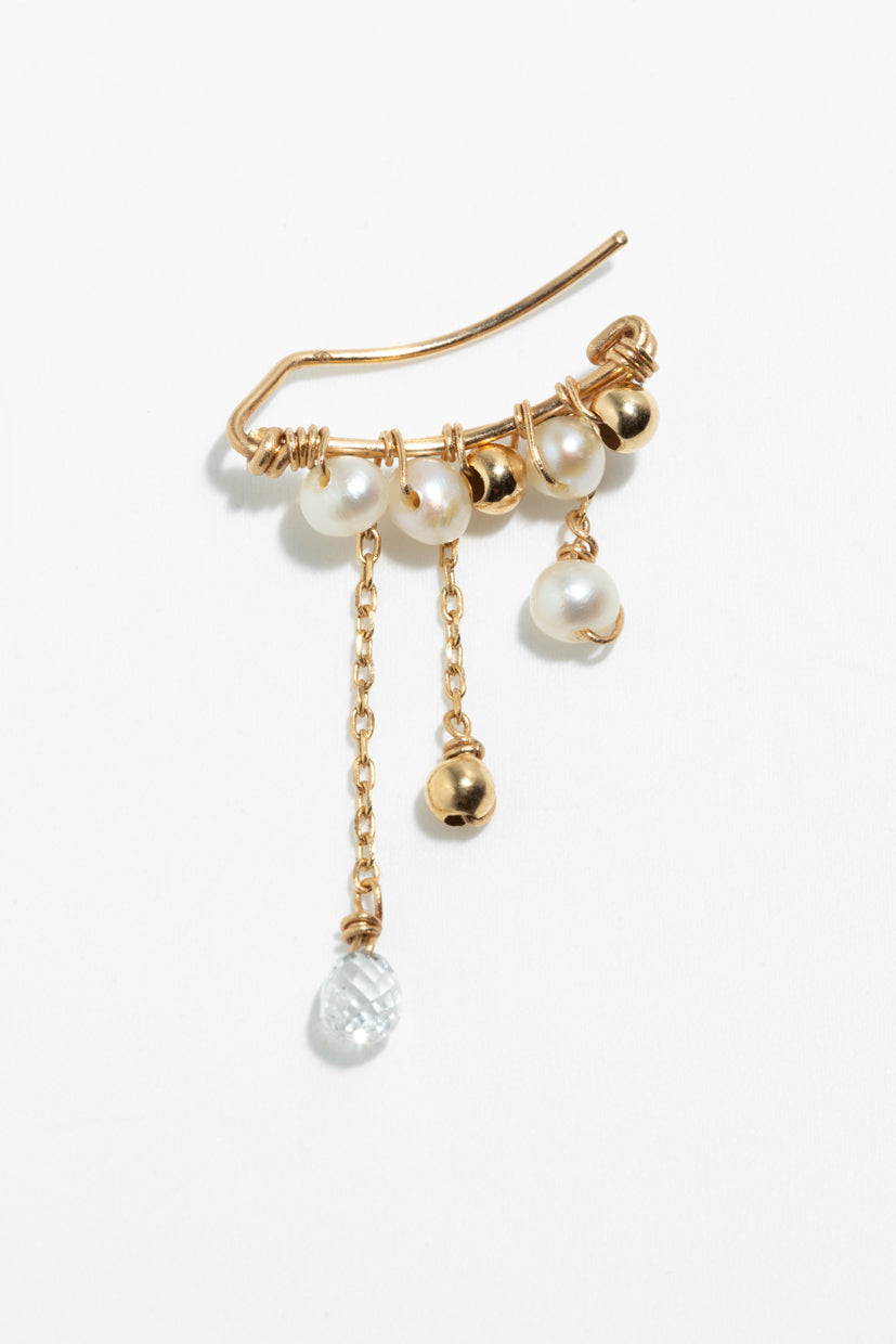 Luna Climber – 750‰ Gold – White Diamond & Cultured Pearl