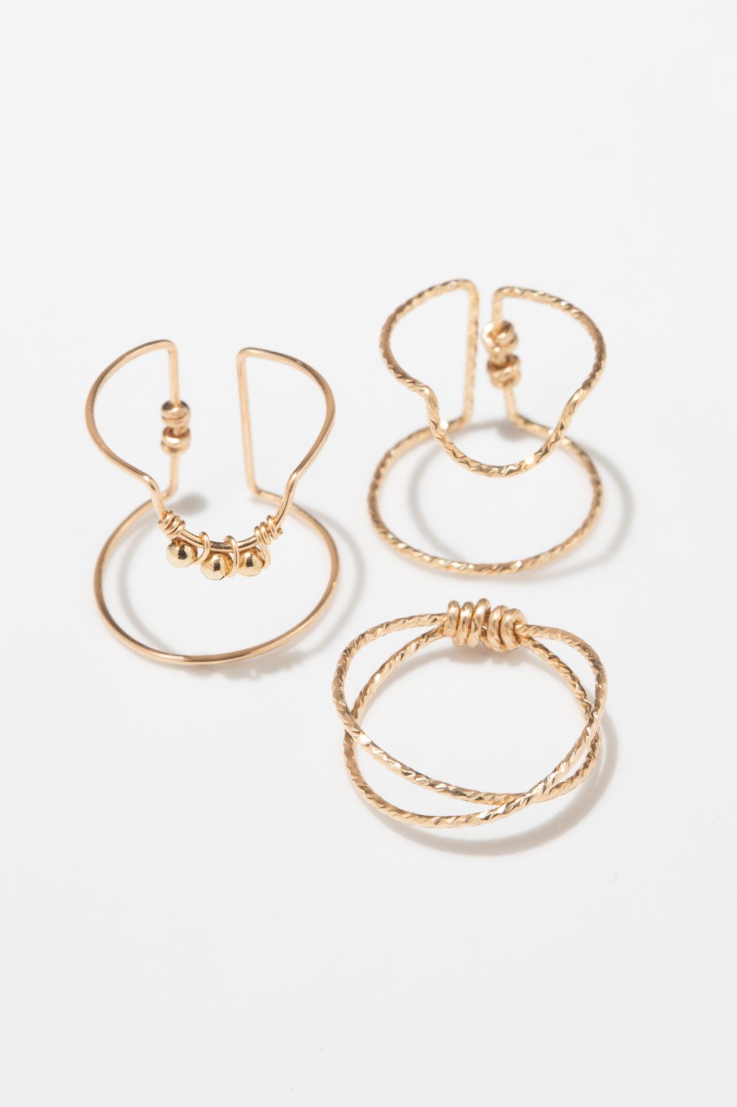 Set of three nail rings