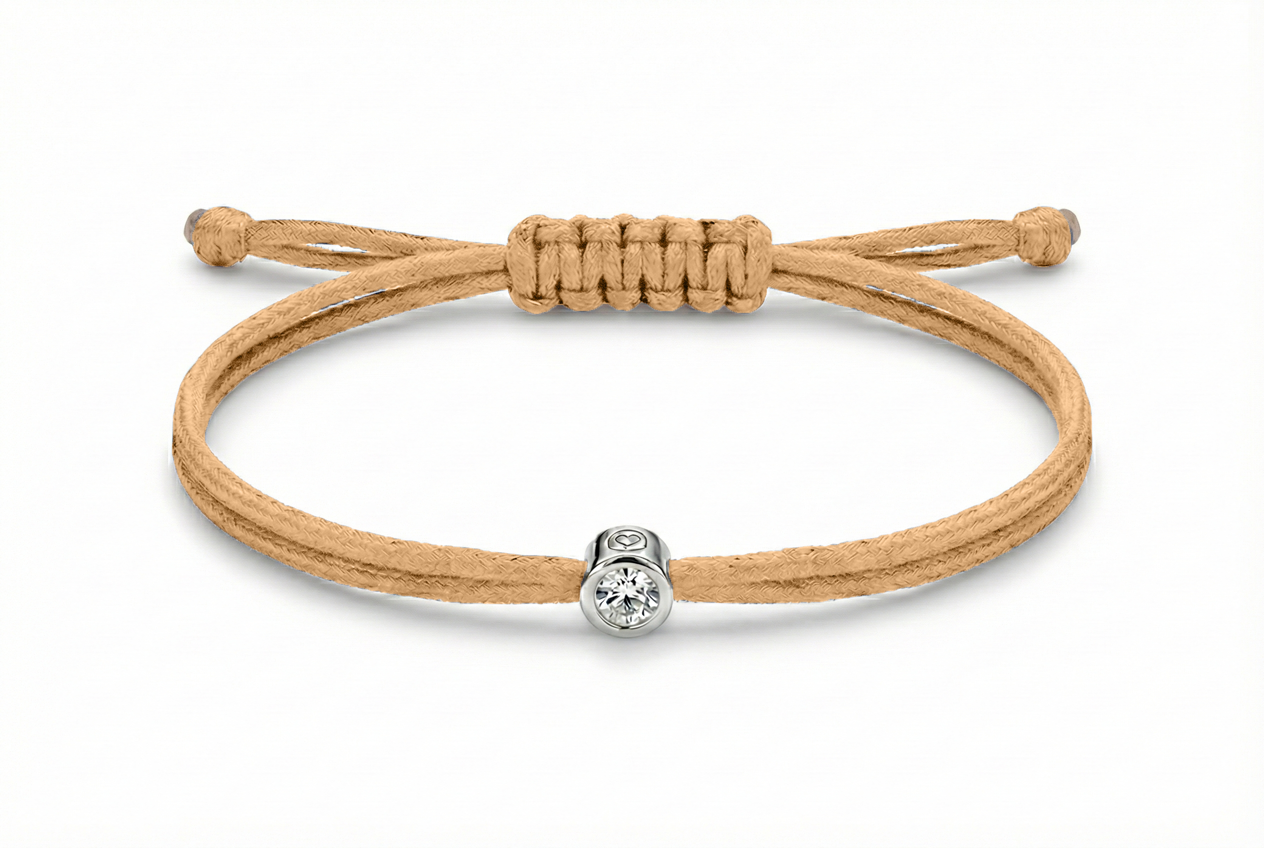 Love Lab Cuty Bracelet - White Diamond - Gold Cord