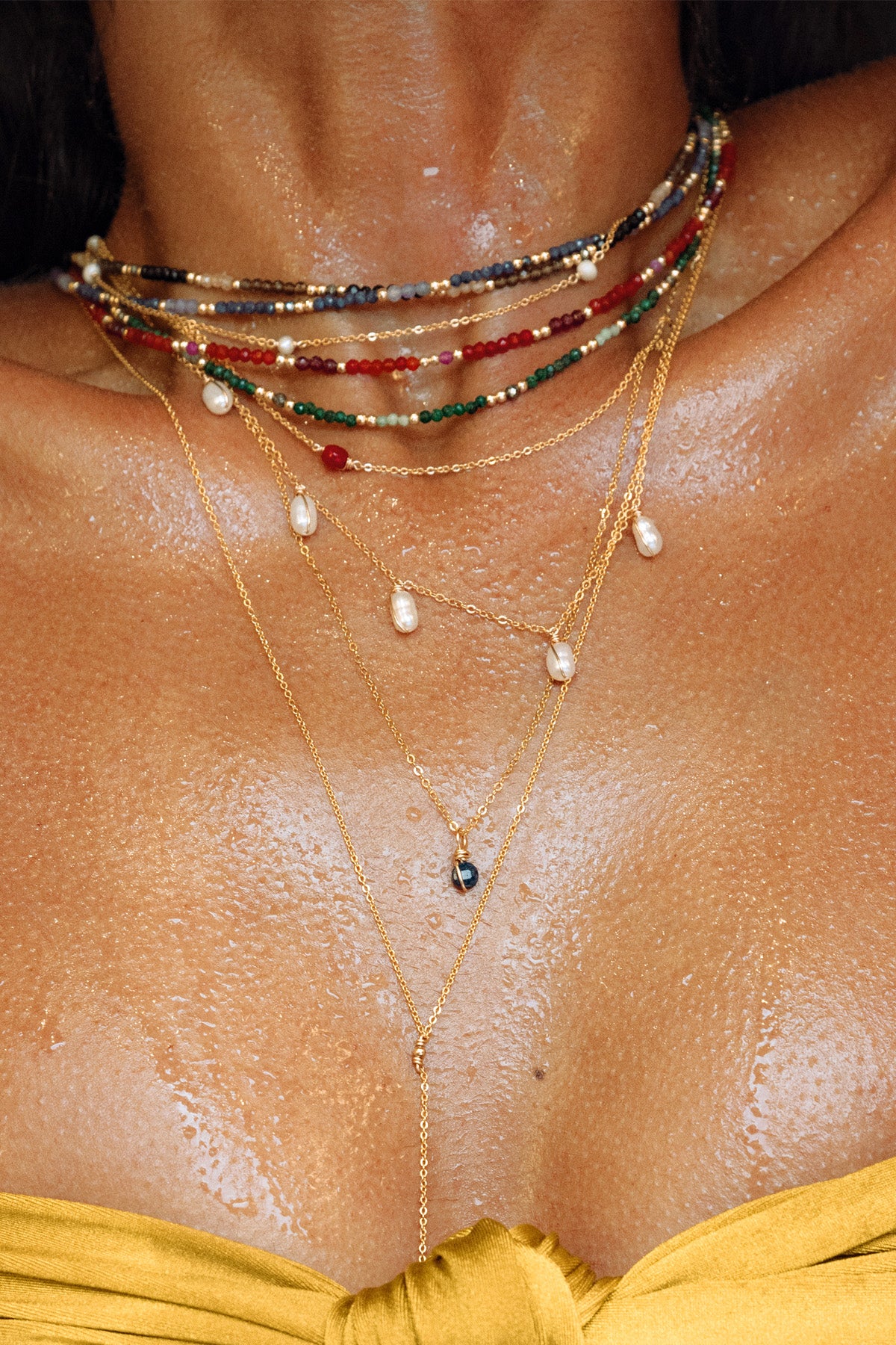 Double Queen Necklace-Bracelet - Azure