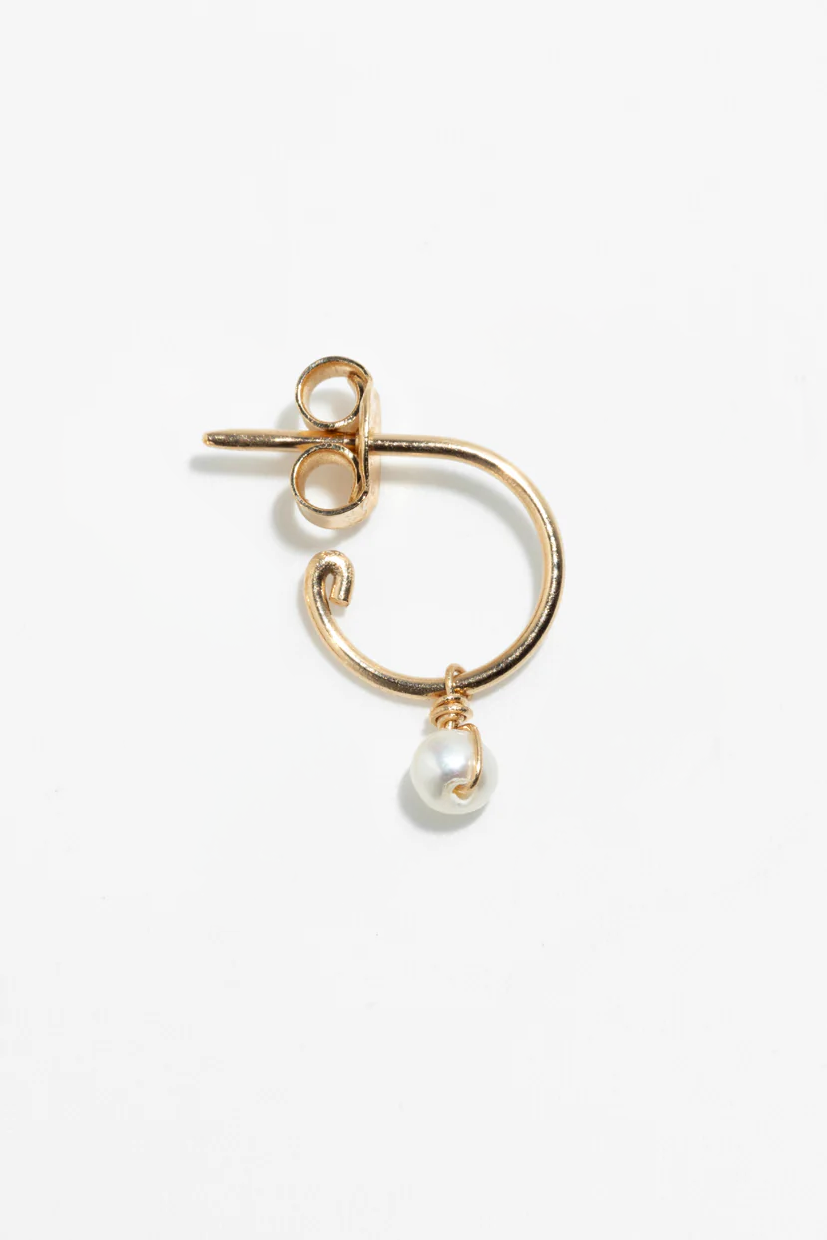 Sia Hoops – 750‰ Gold – Cultured Pearl