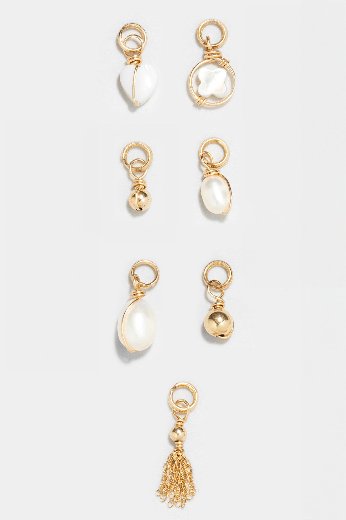 Gold pompom charm pendant