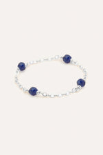 Satellite chain ring - Lapis-Lazuli - Silver