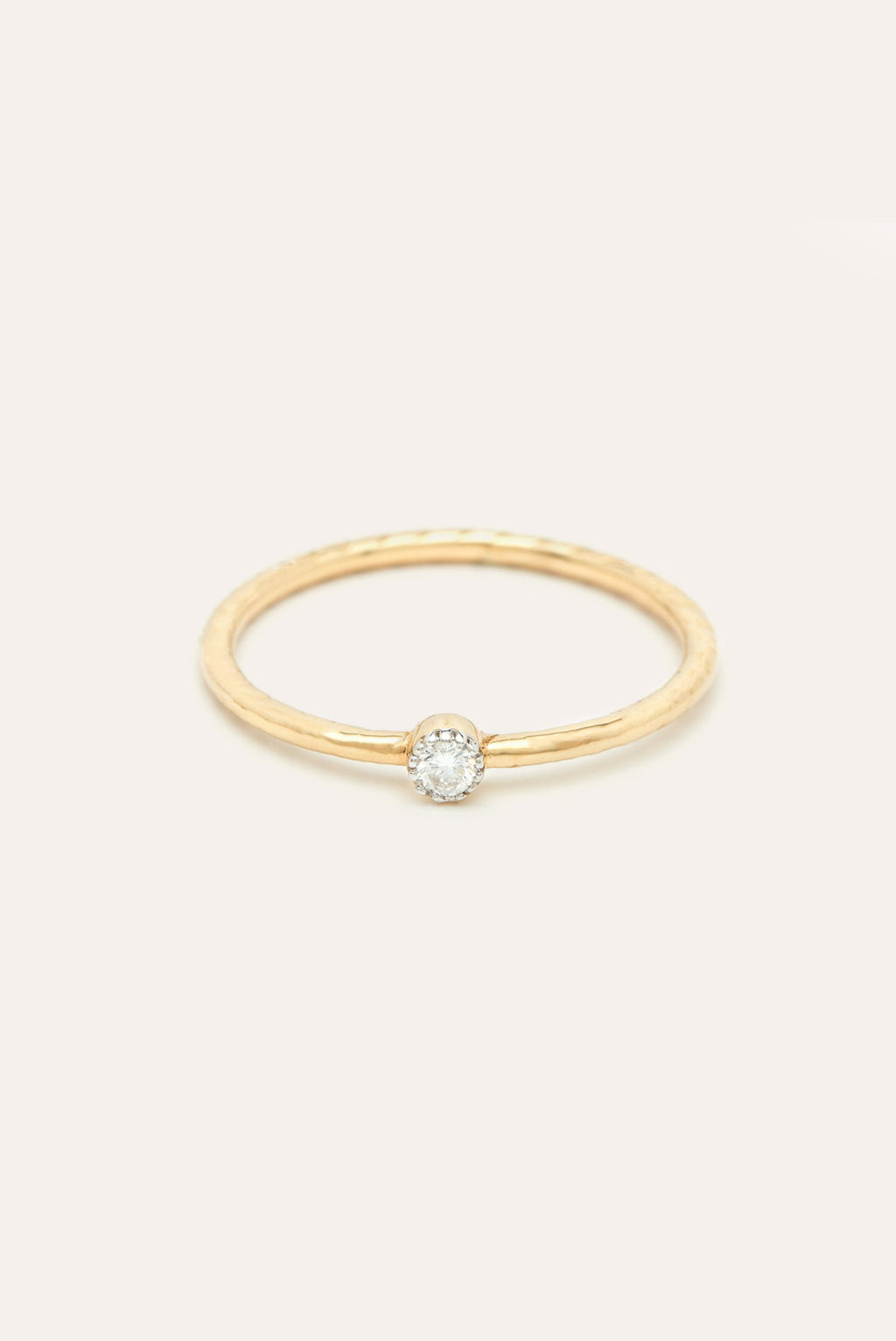 Gold and diamond solitaire ring