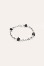 Satellite chain ring - faceted stones