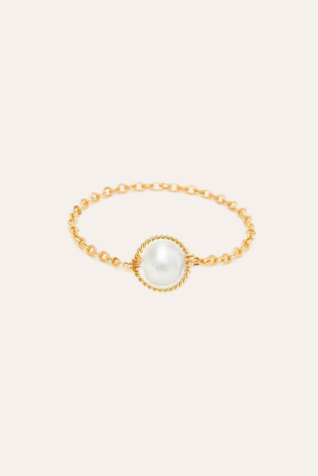 Swan chain ring - Cultured pearl