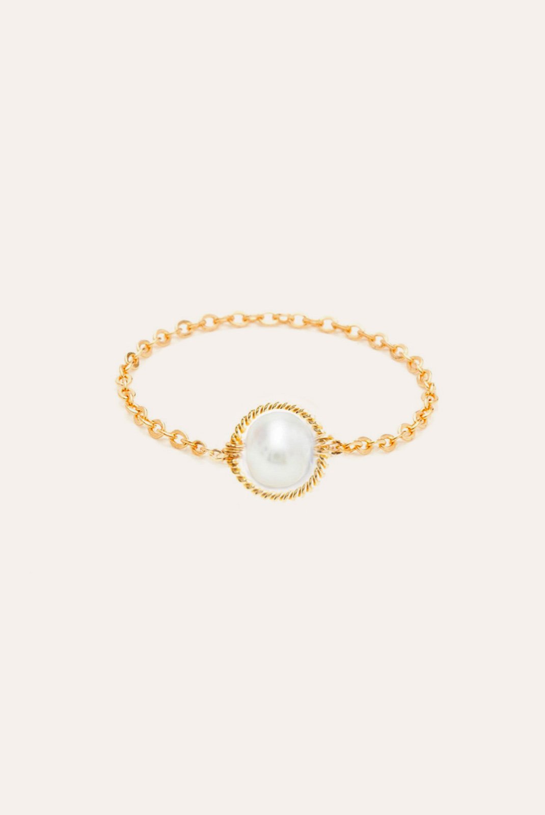 Swan chain ring - Cultured pearl