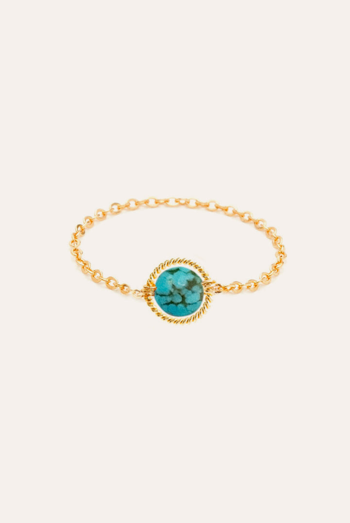 Turquoise Swan chain ring