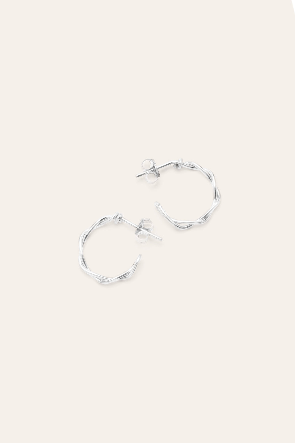 Mini Twisted Creoles - Silver