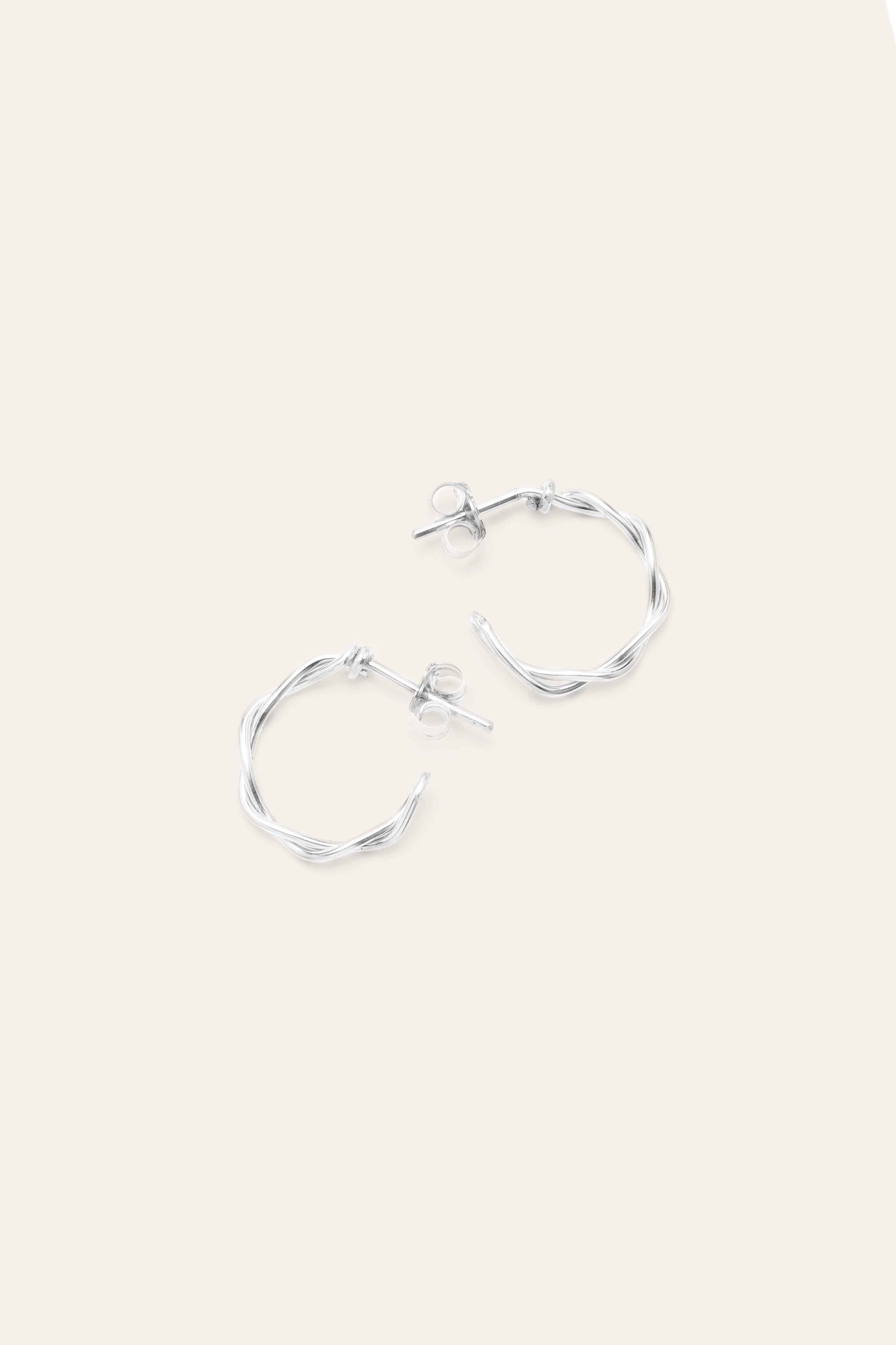 Mini Twisted Creoles - Silver