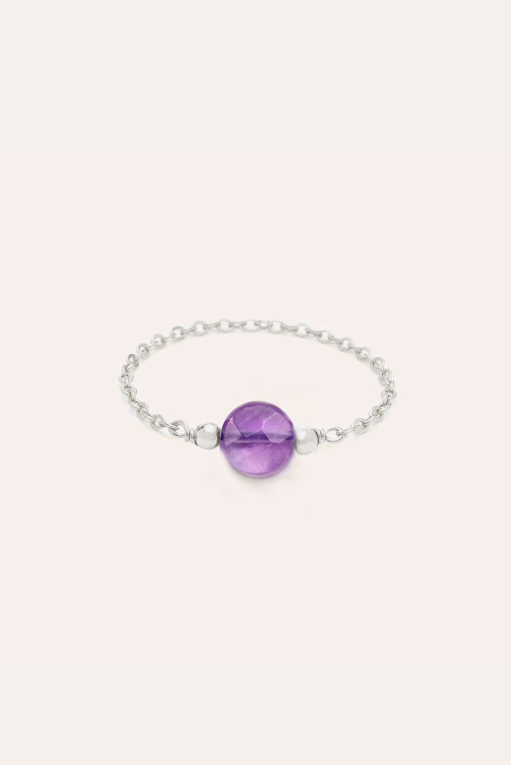 Chain ring - Pierre ronde argent
