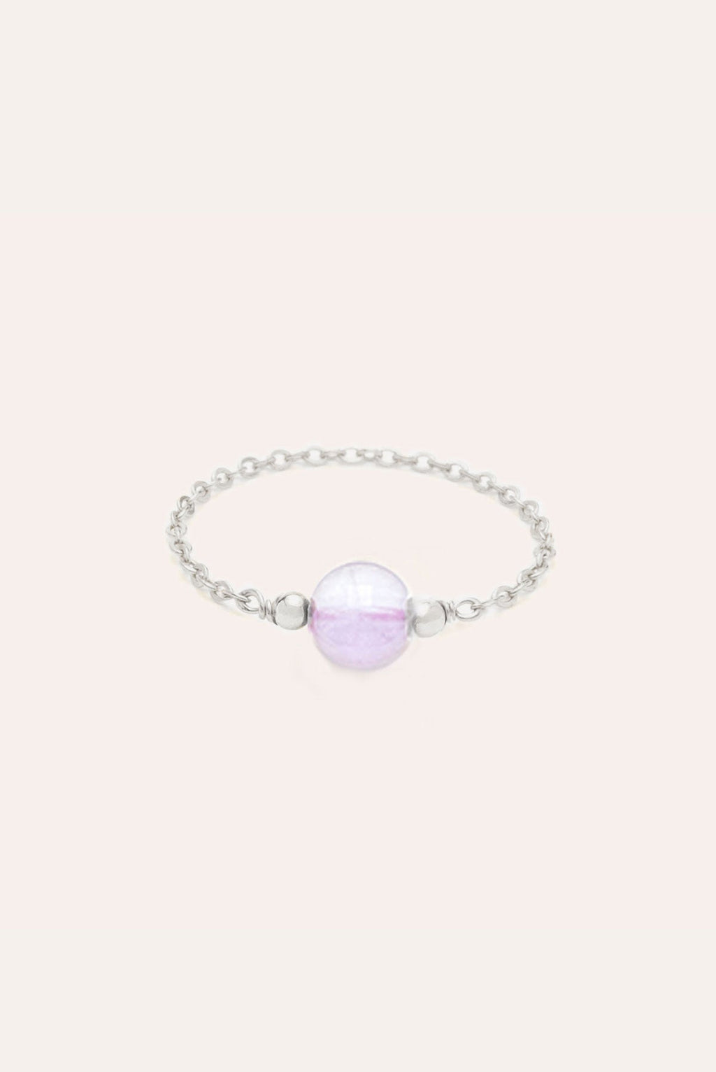 Chain ring - Pierre ronde argent