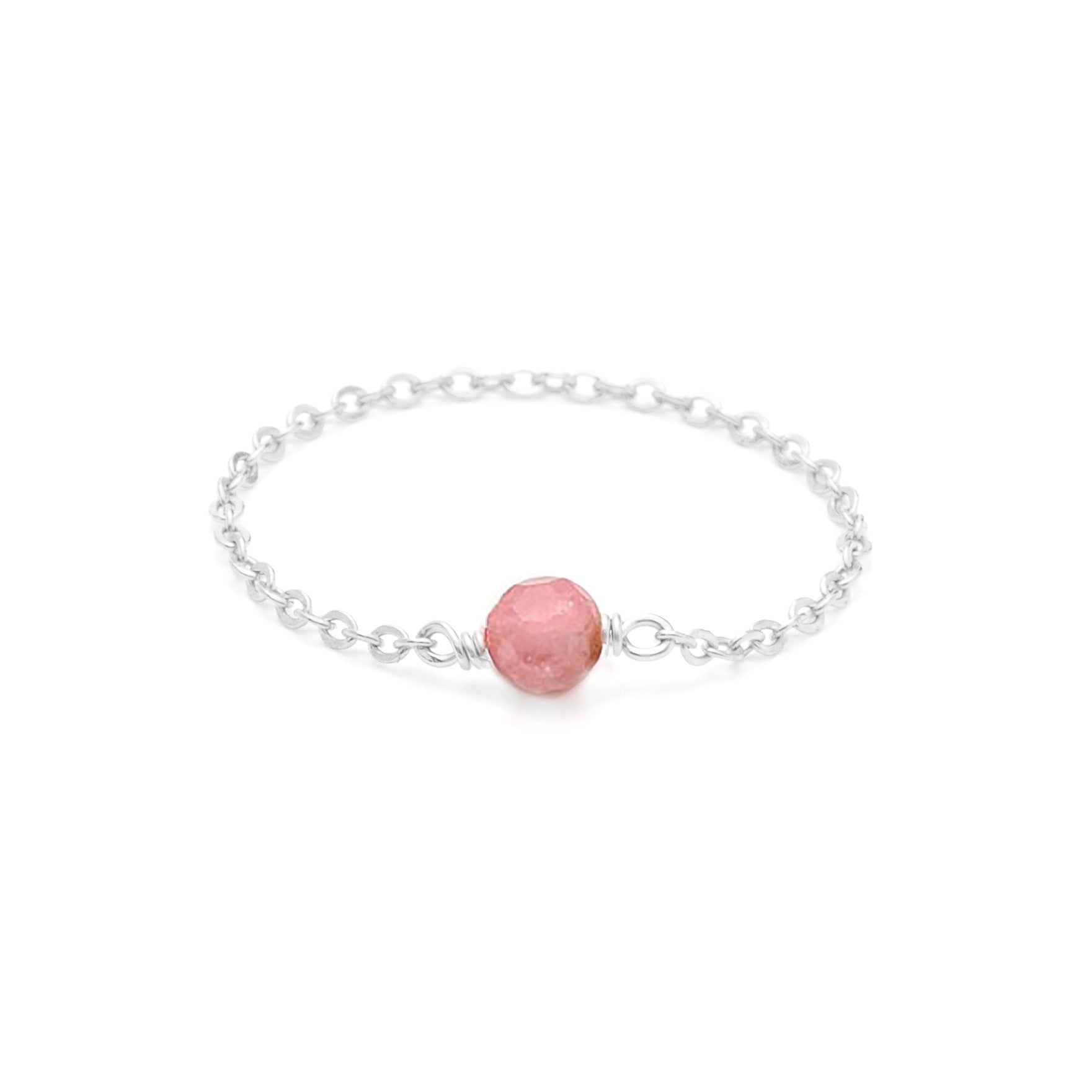 Stella chain ring - Pink stone