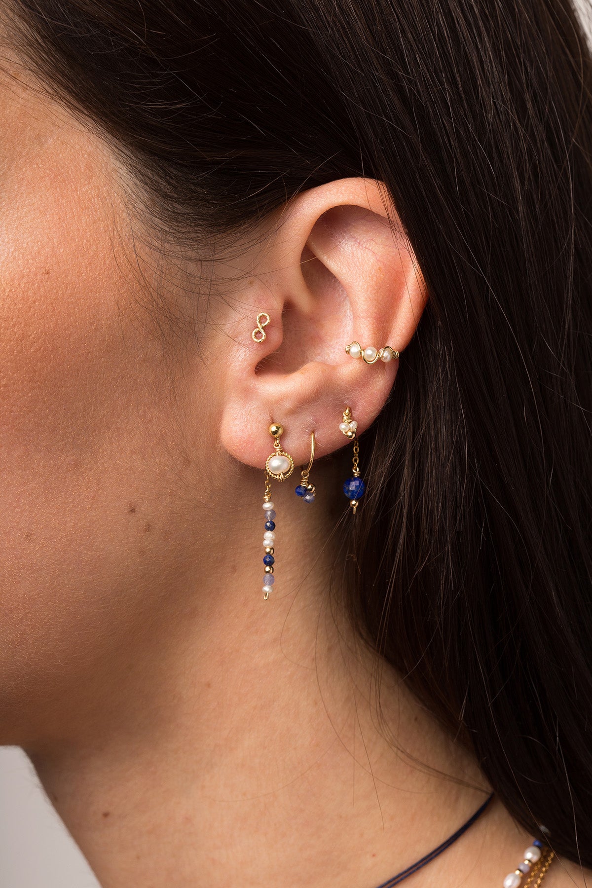 Fake Wave piercing - Cultured pearls
