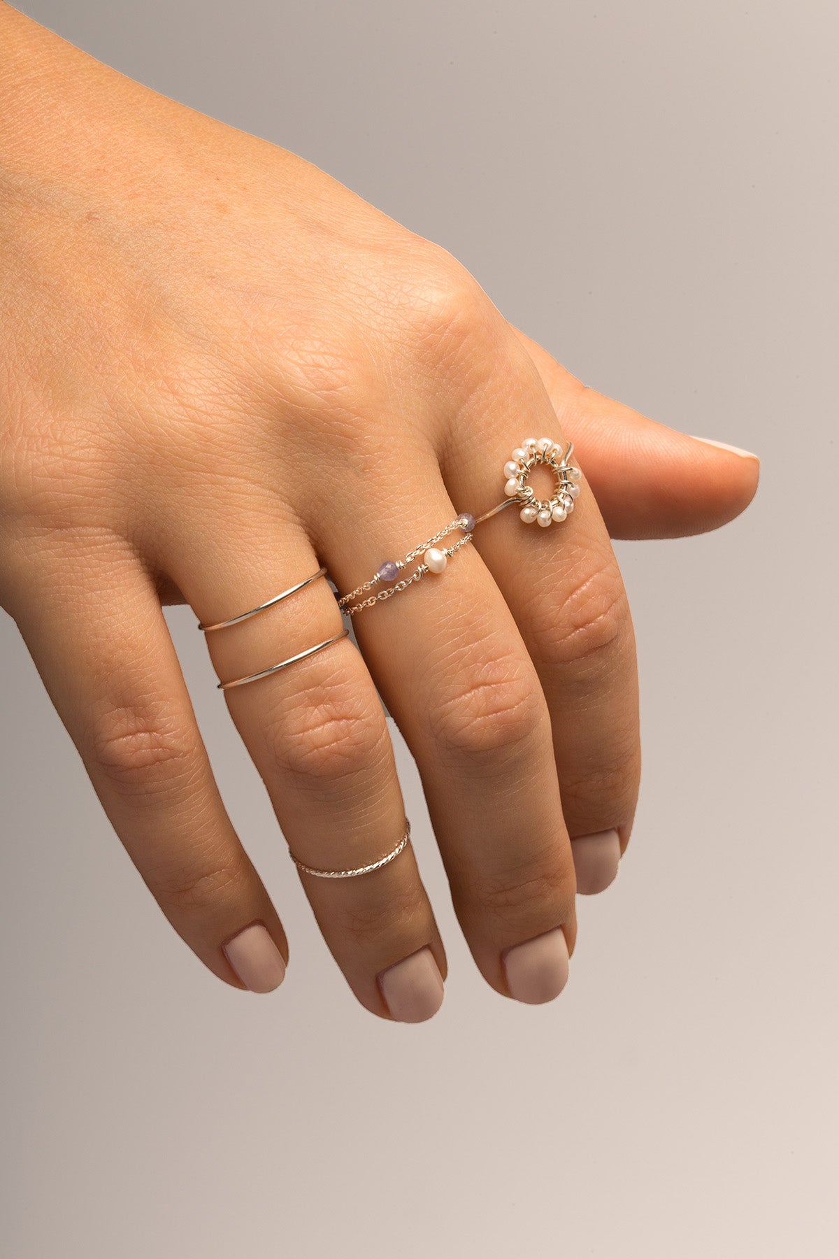 Essentiel double ring - Silver