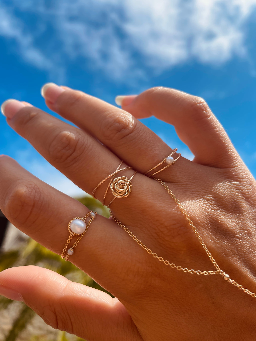 Swan chain ring - Cultured pearl