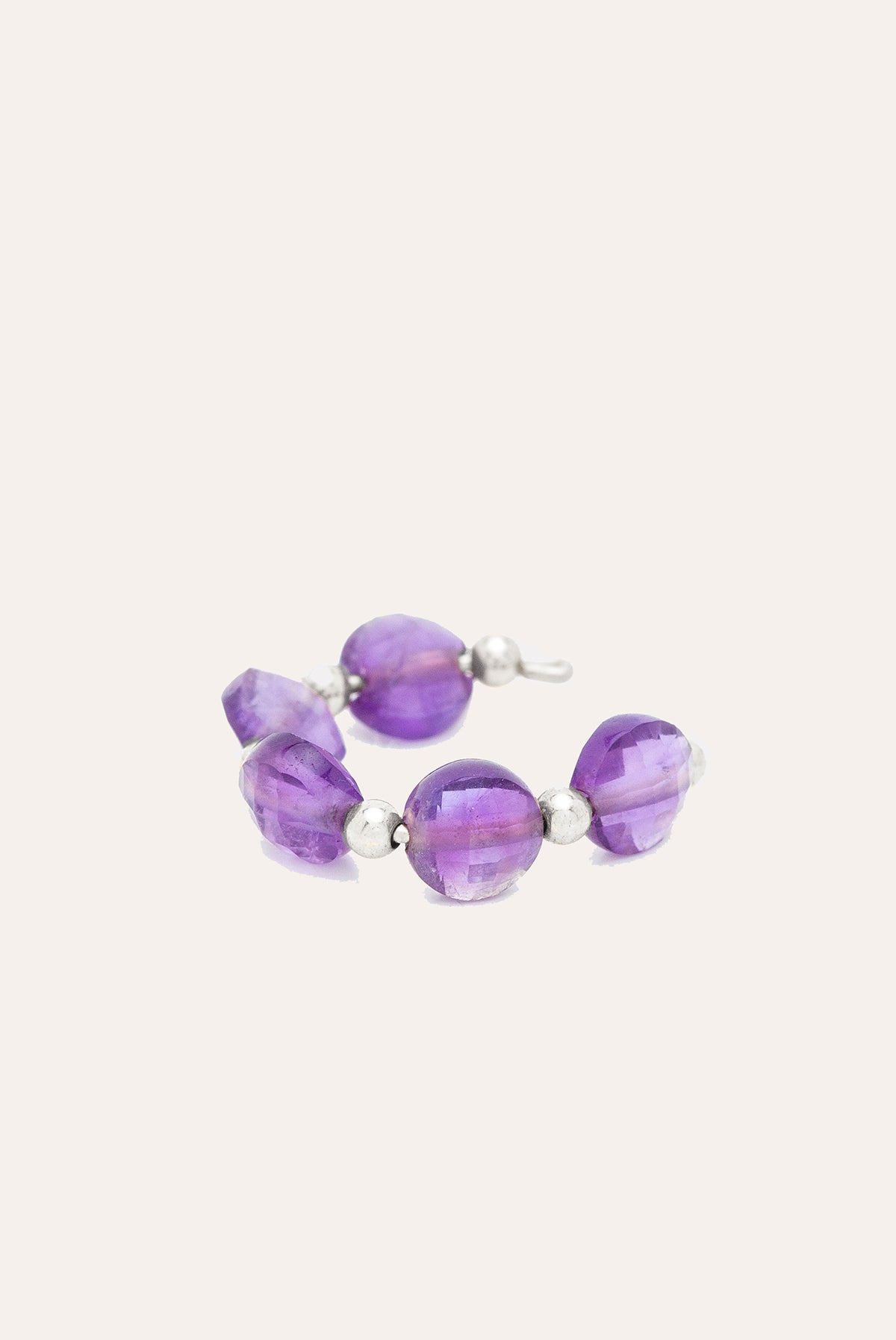 Fake Piercing round stones - Amethyst
