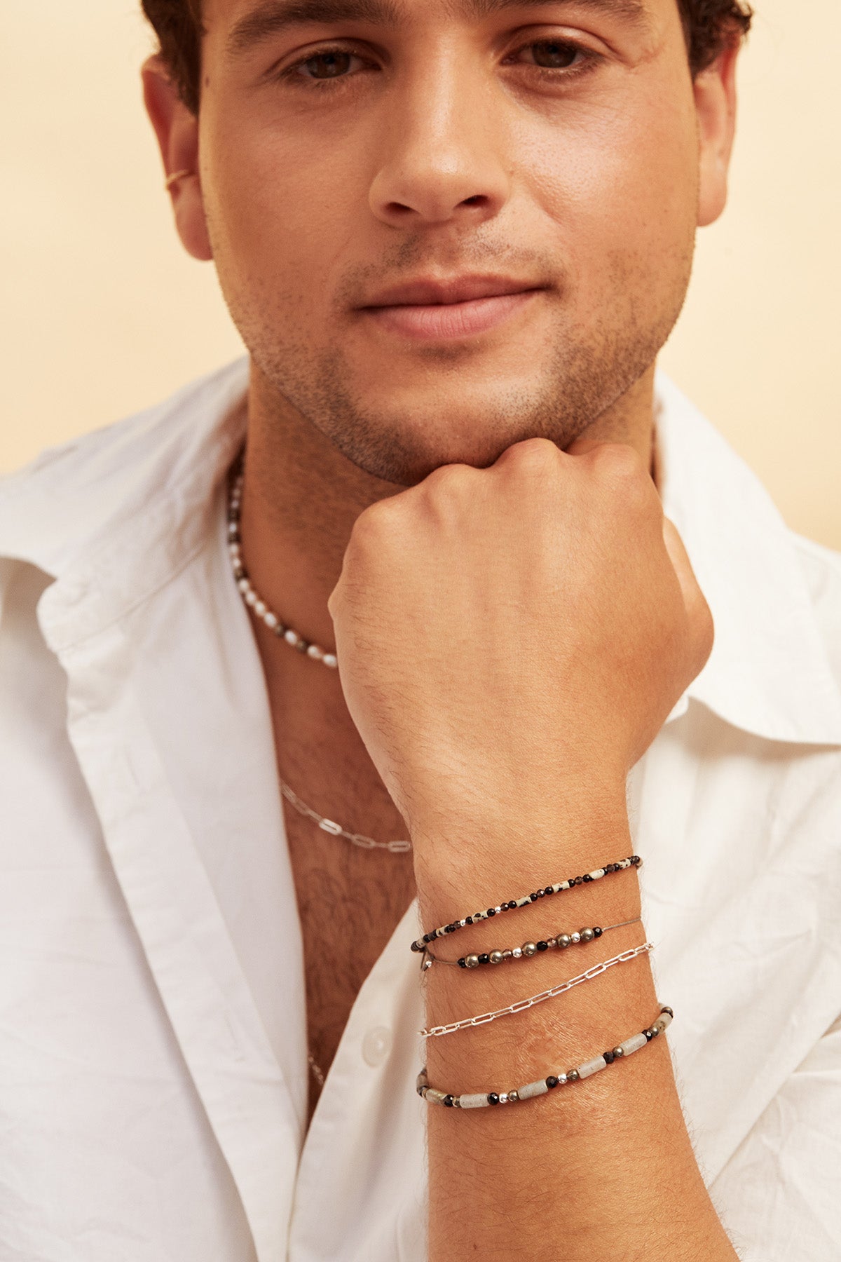 Lamé Bracelet - Moonstone - Man