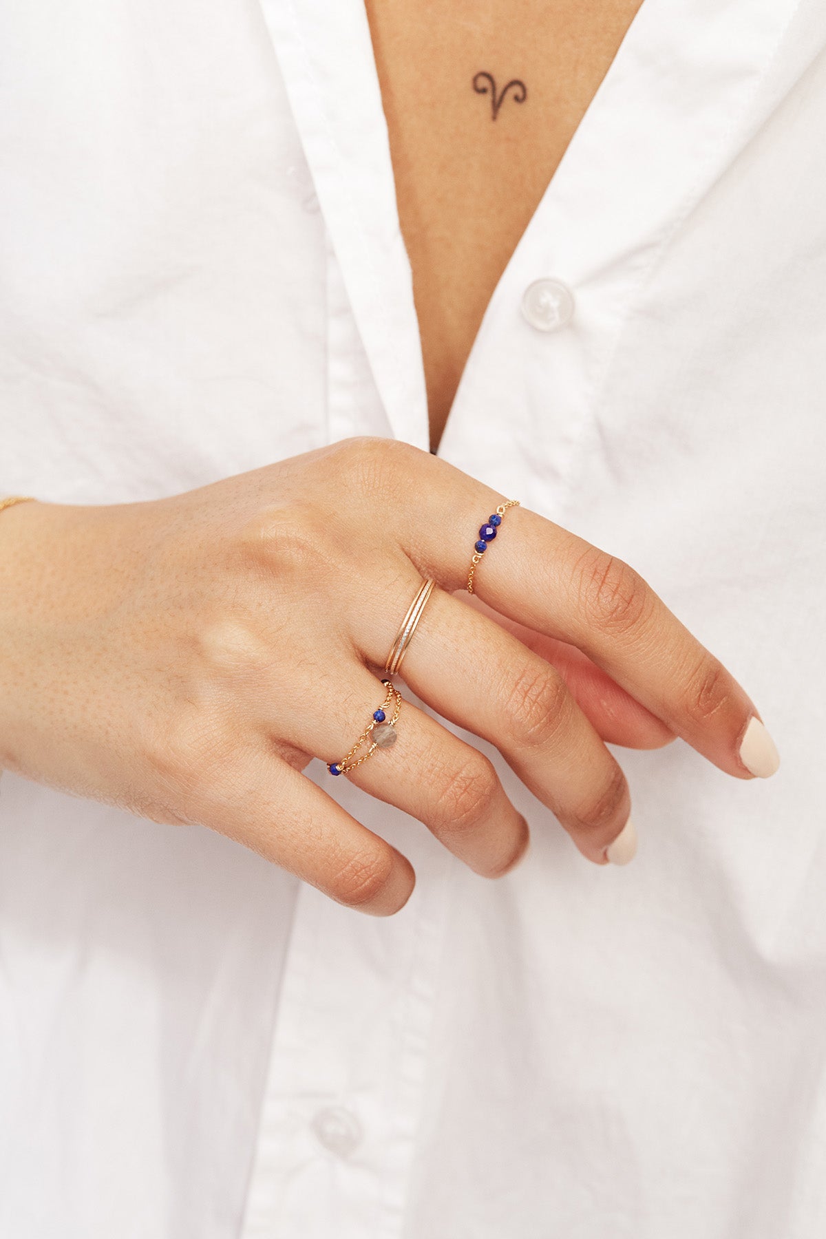 Stella chain ring Moonstone YAY Paris
