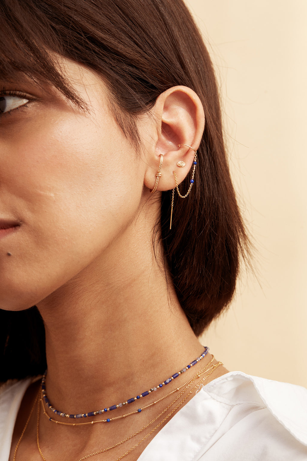 boucle d'oreille créative or résistant à l'eau
