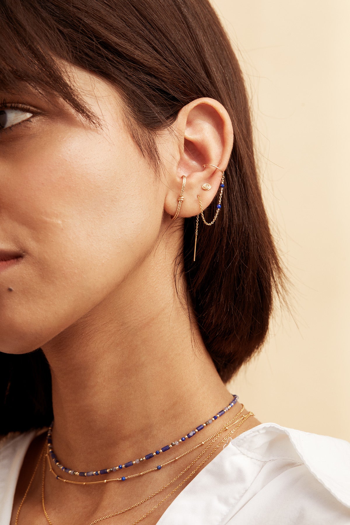 boucle d'oreille créative or résistant à l'eau