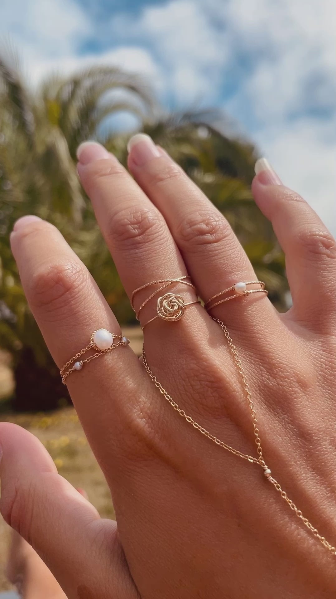 Swan chain ring - Cultured pearl