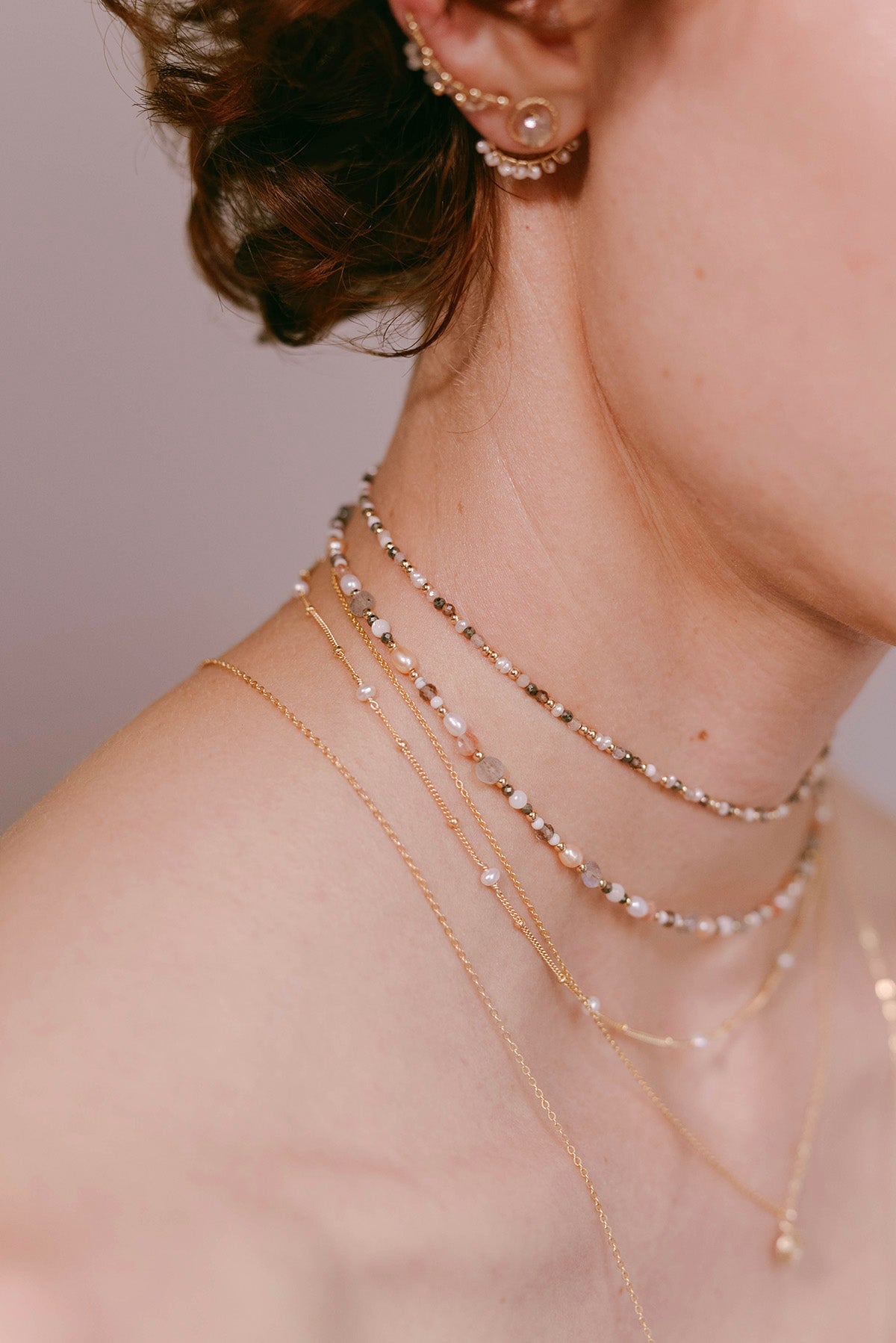 Satellite necklace - Cultured pearls